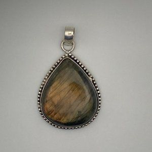 Large Labradorite Pendant with Textured Setting